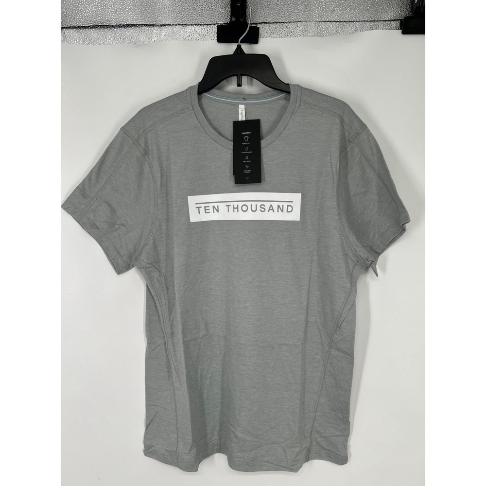Ten Thousand T Shirt Grey Large Limestone Heather Short Sleeve‎ Durable Logo Tee